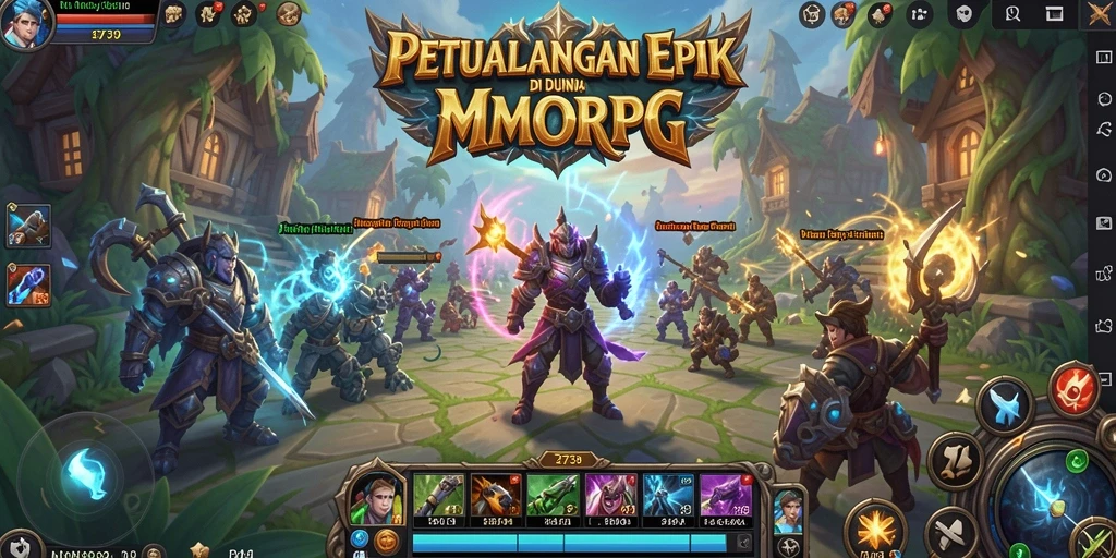 Screenshot gameplay 2739 yang menampilkan karakter bertarung melawan monster besar.