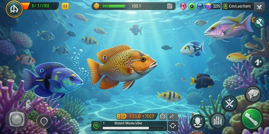 Tampilan gameplay seru dalam permainan Tembak Ikan 8ID.