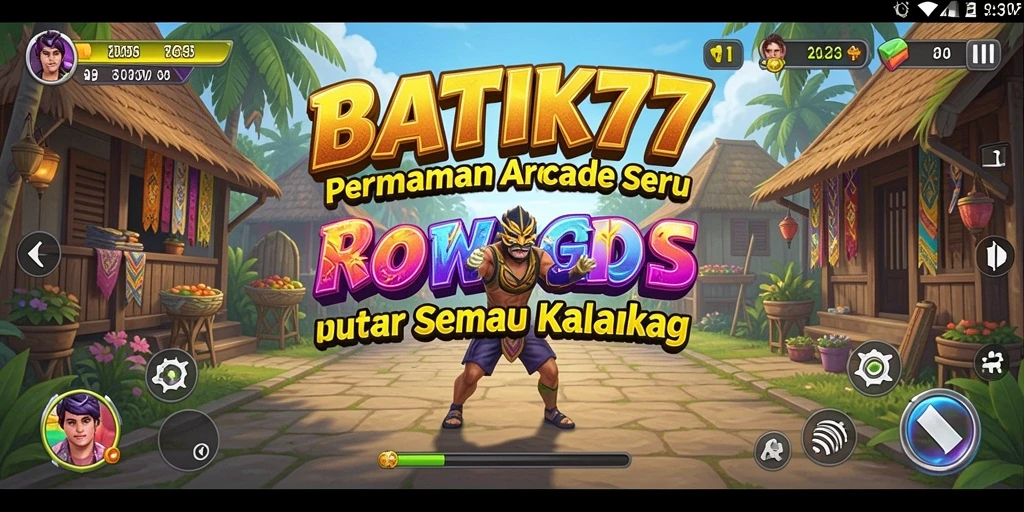 Screenshot utama BATIK77 menunjukkan aksi gameplay seru dan penuh warna.
