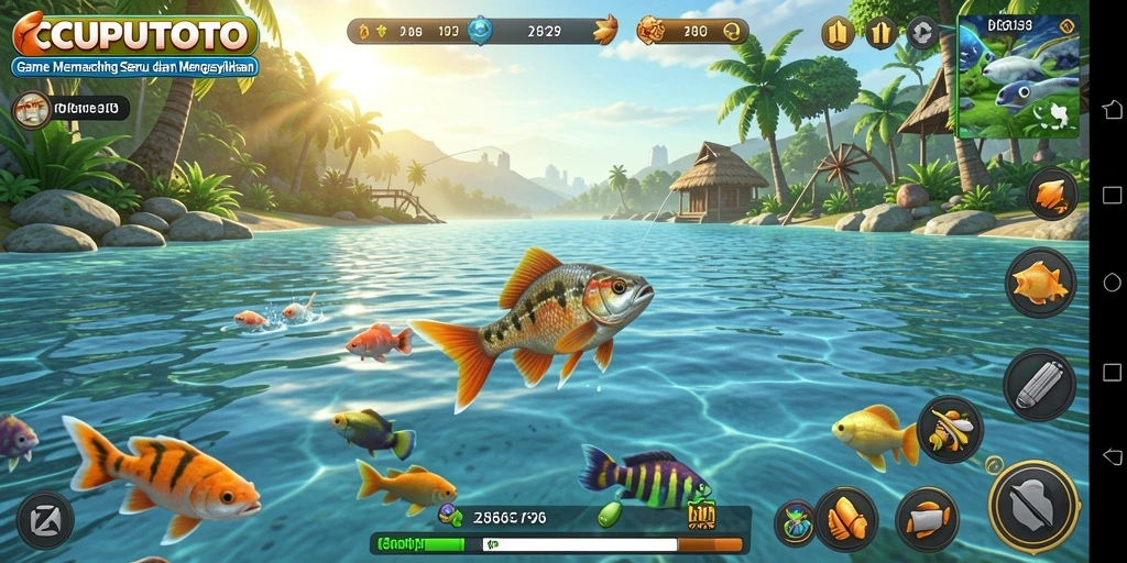 Tangkapan ikan yang sedang ditampilkan di layar CUPUTOTO dengan grafik menakjubkan.