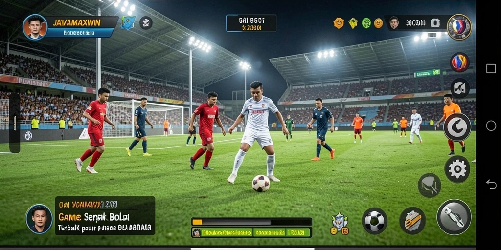 Tampilan gameplay JAVAMAXWIN yang mendebarkan dan penuh aksi sepak bola.