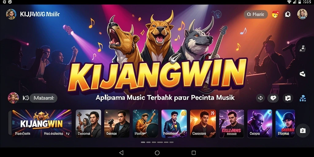 Tampilan gameplay seru dengan berbagai pilihan lagu di KIJANGWIN.