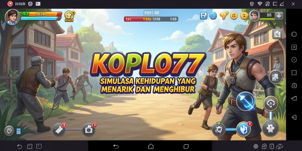 Screenshot KOPLO77 menampilkan karakter dalam simulasi kehidupan yang menarik.