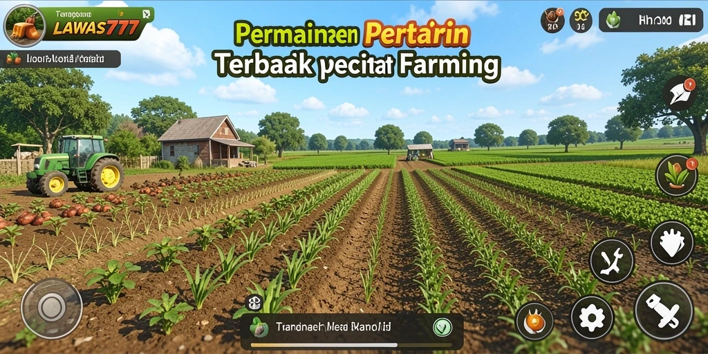 Tangkapan layar utama menunjukkan kebun yang indah dengan tanaman subur.
