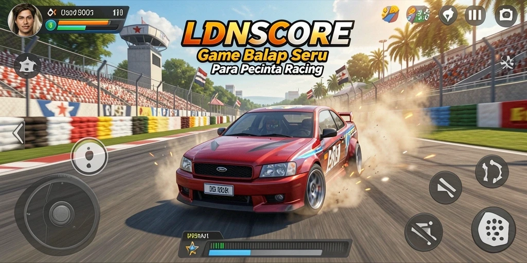 Tampilan gameplay seru dalam permainan balap LDNSCORE.