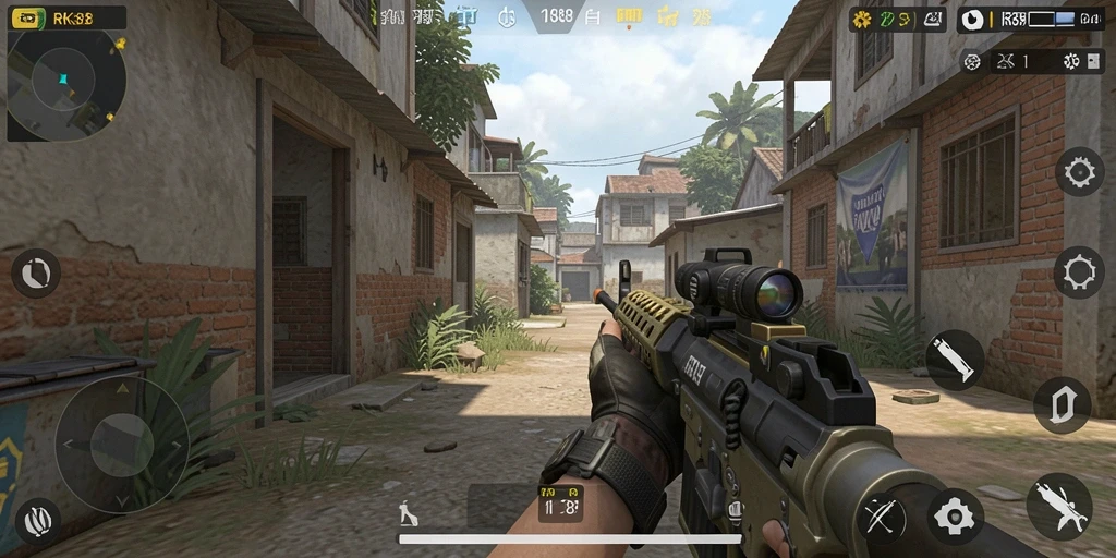 Screenshot RK88 menampilkan aksi seru dalam permainan FPS.
