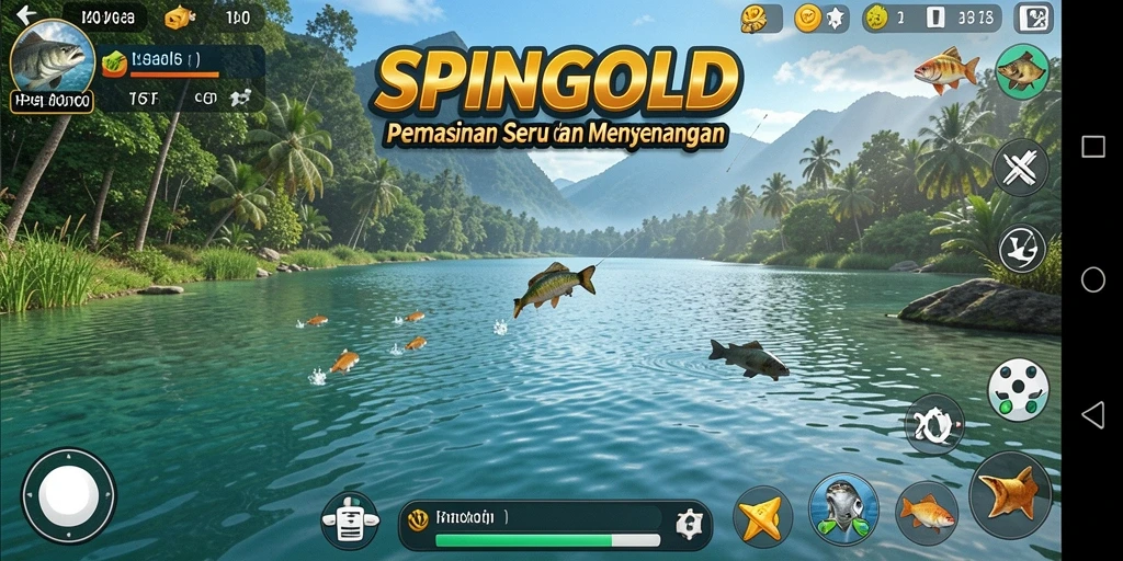 Tangkapan ikan yang besar dalam gameplay SPINGOLD.