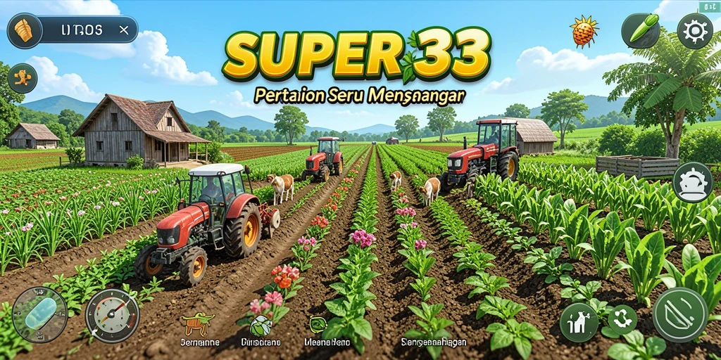 Tampilan gameplay SUPER33 yang seru dan interaktif di dunia pertanian.
